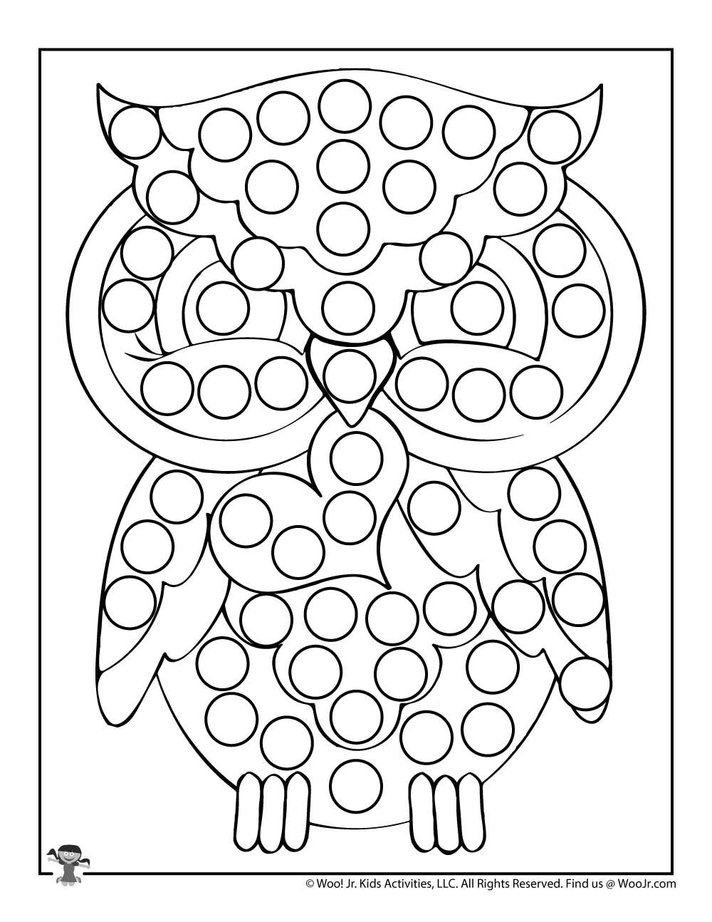 Owl Do a Dot Printable Coloring Page for Kids | Woo! Jr. Kids Activities :  Children's Publishing