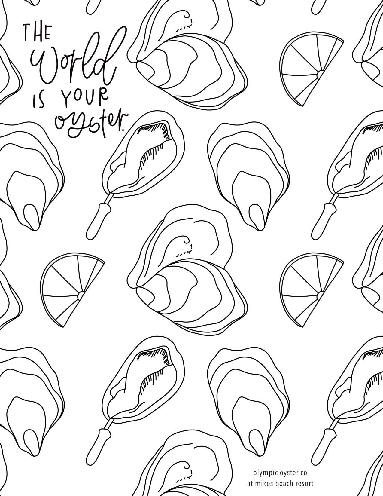 Coloring Page Digital Download – Olympic Oyster Co.