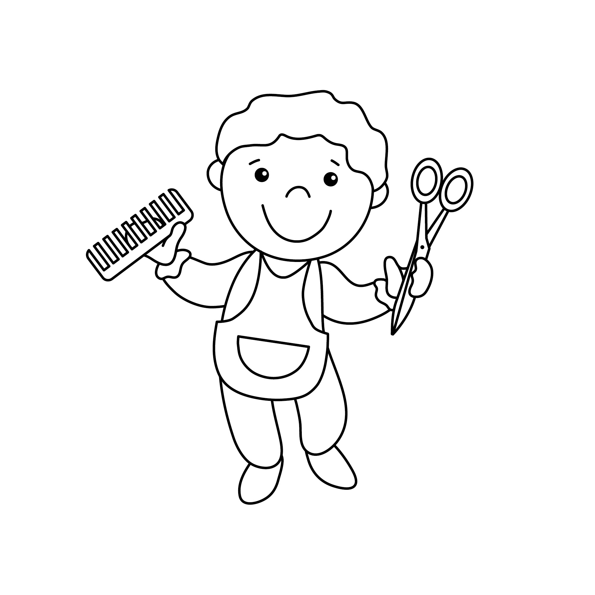 Hairdresser coloring book for kids to print and online