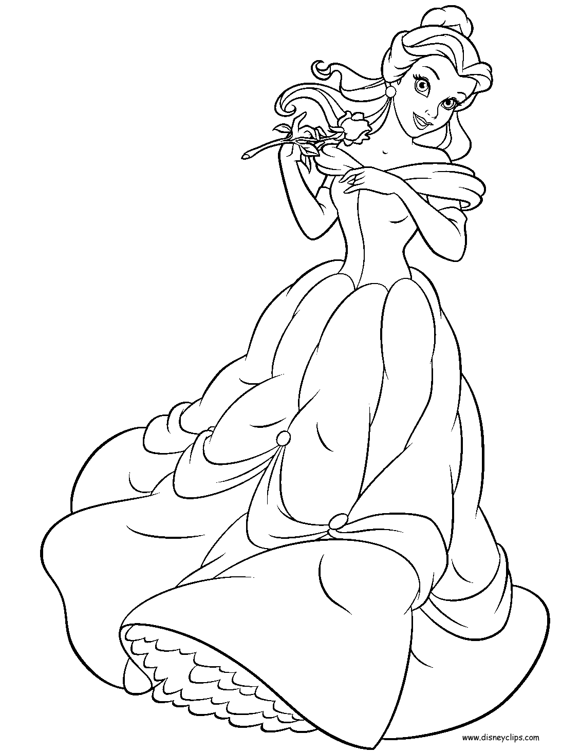disney princess belle rose coloring pages - Clip Art Library