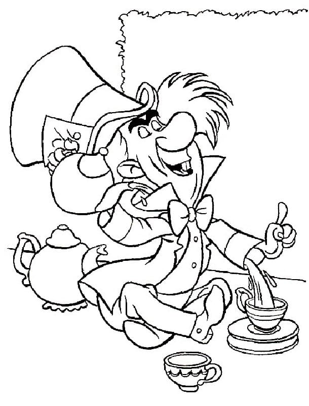 The Mad Hatter Coloring Page - Free Printable Coloring Pages for Kids