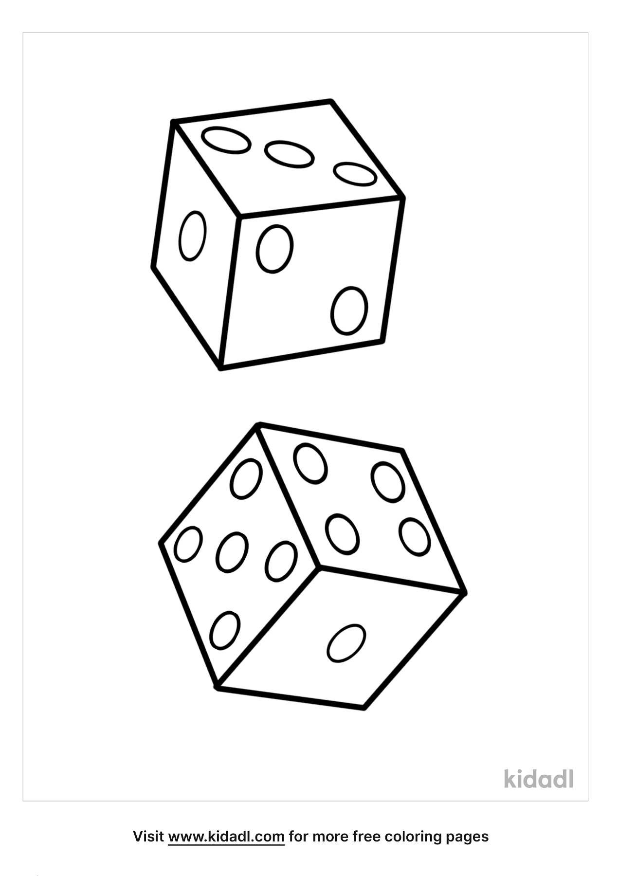 Dice Coloring Pages | Free Toys Coloring Pages | Kidadl