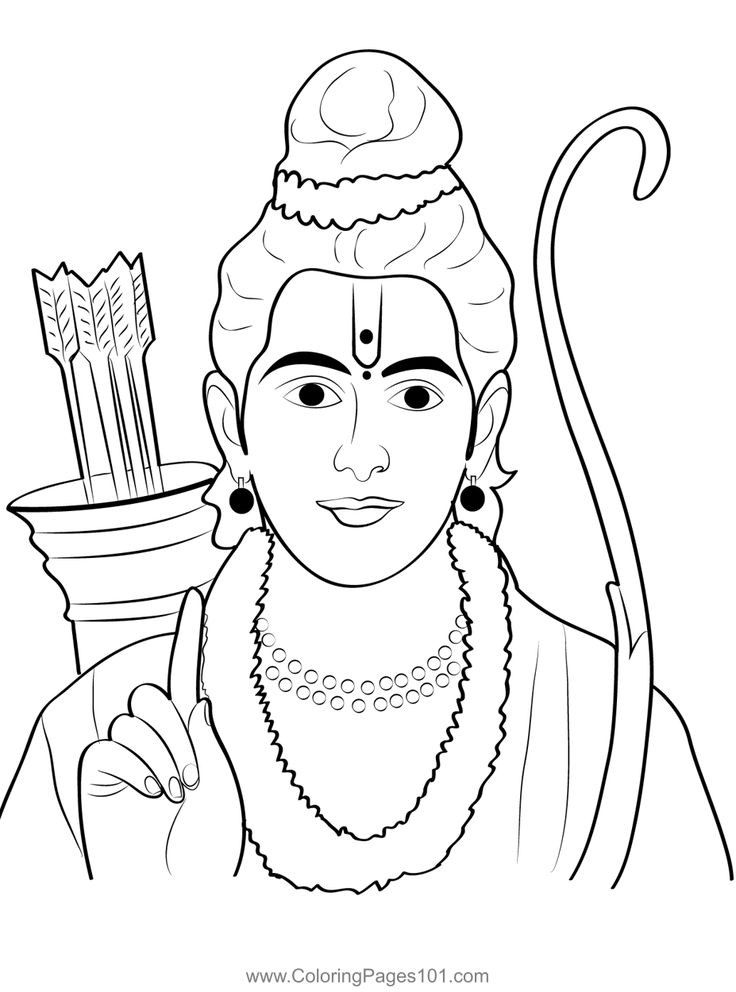 Lord Rama Coloring Page | Easy love ...