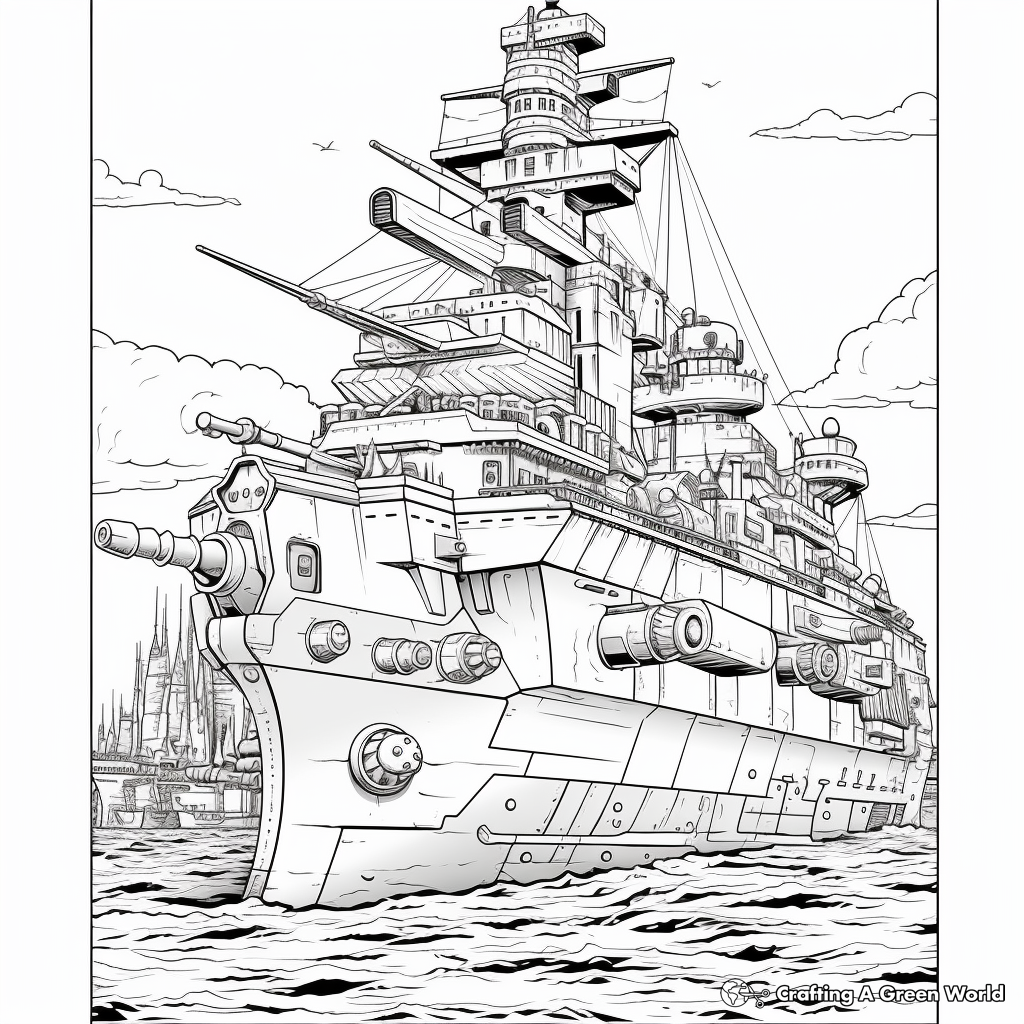Warship Coloring Pages - Free & Printable!