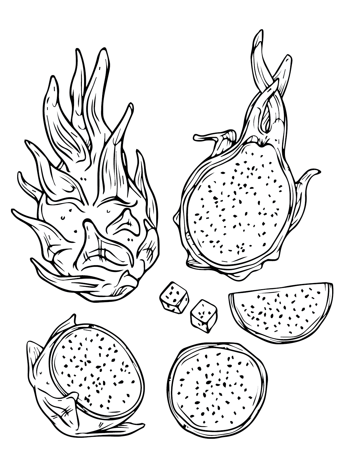 Dragon Fruit Coloring Pages Printable ...