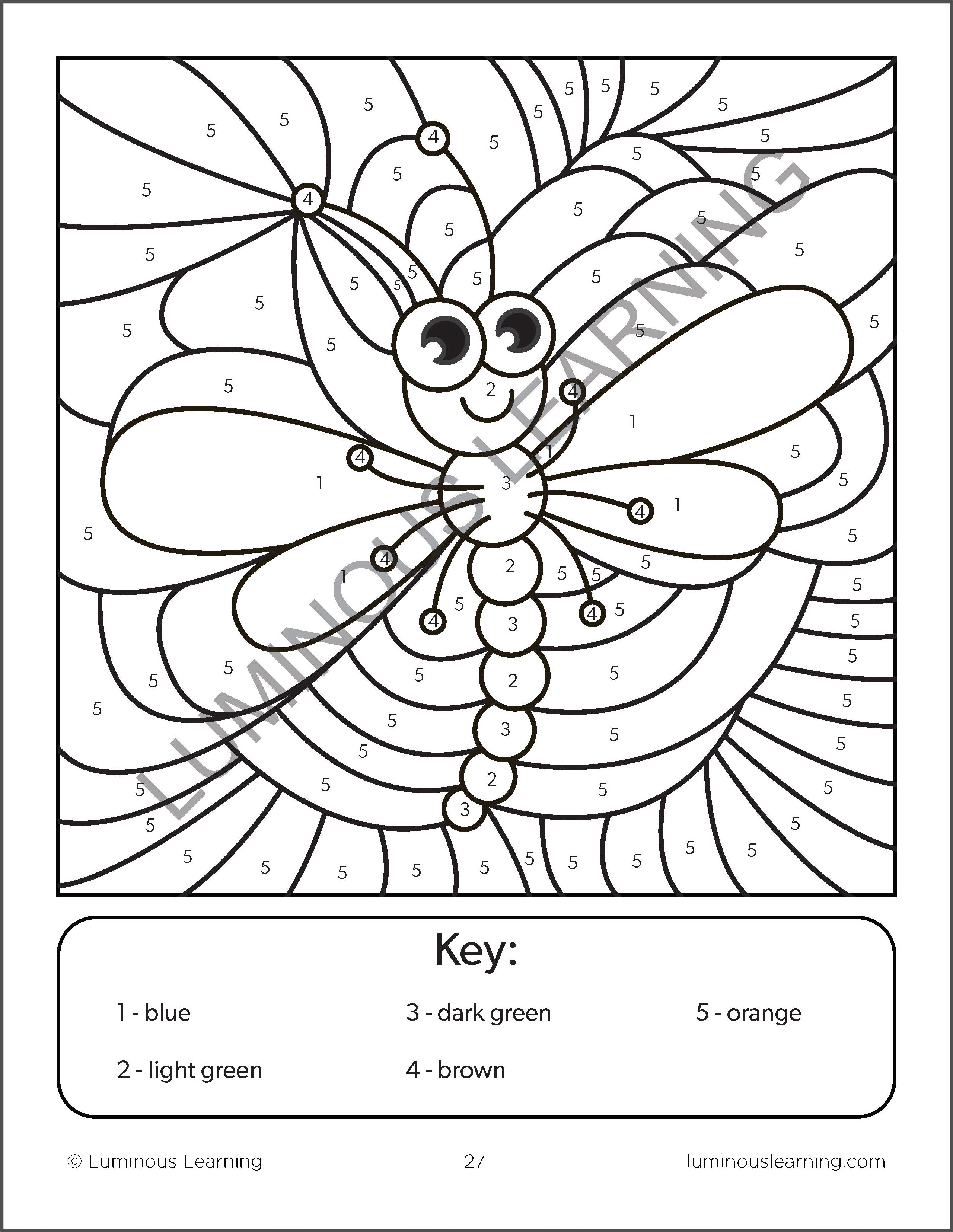 Color By Numbers - Bugs - Math Activity ...