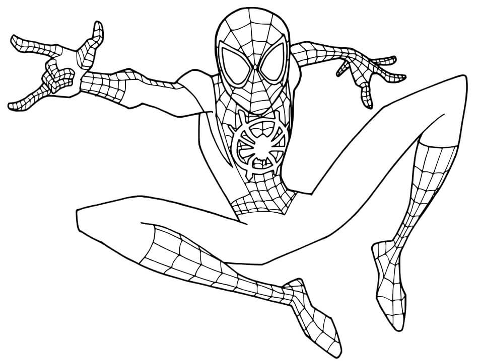 Spider Man Miles Morales Coloring Page - Free Printable Coloring Pages for  Kids