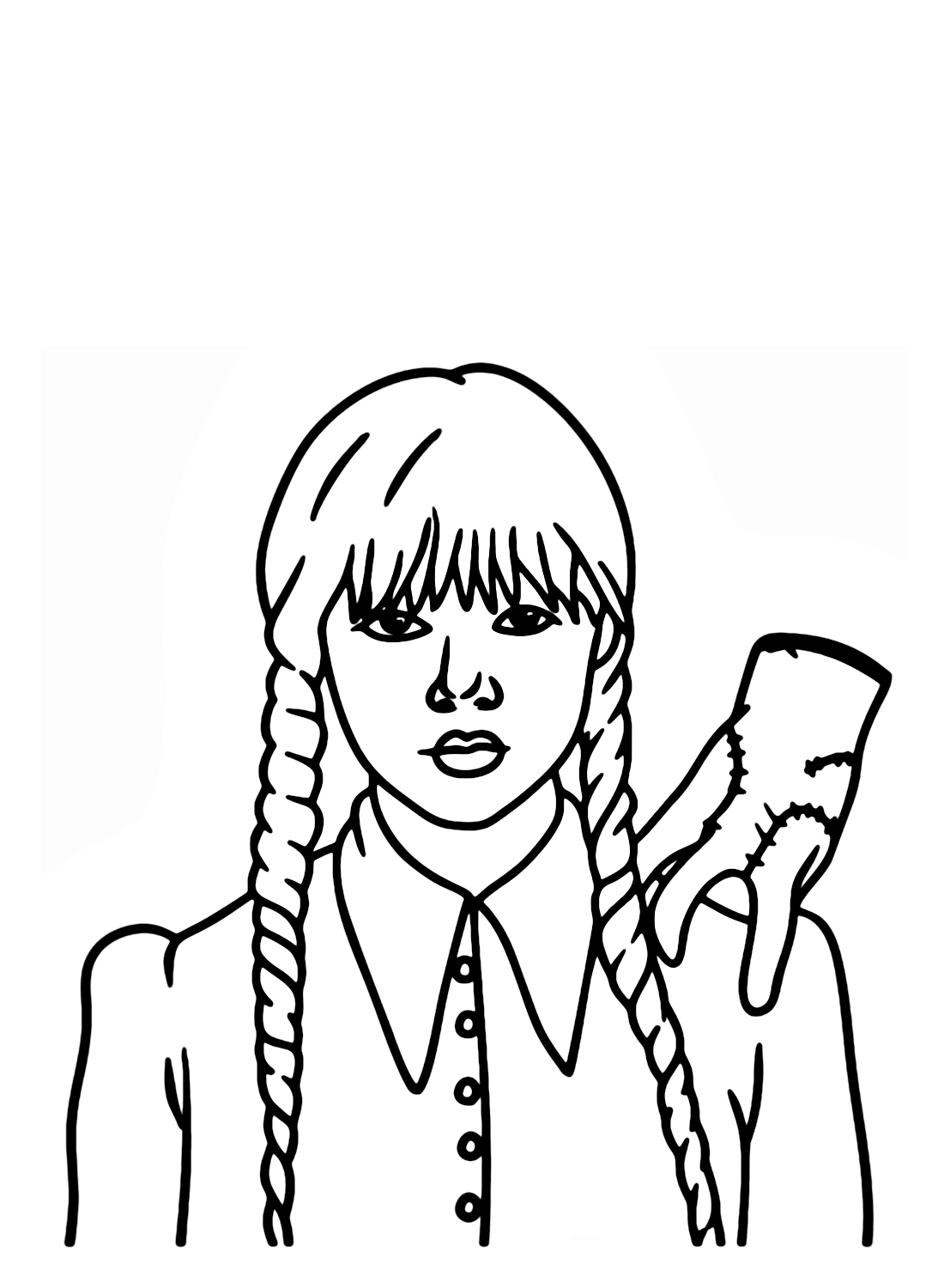 Jenna Ortega as Wednesday Addams Coloring Pages - Wednesday Coloring Pages  - Coloring Pages For Kids And Adults