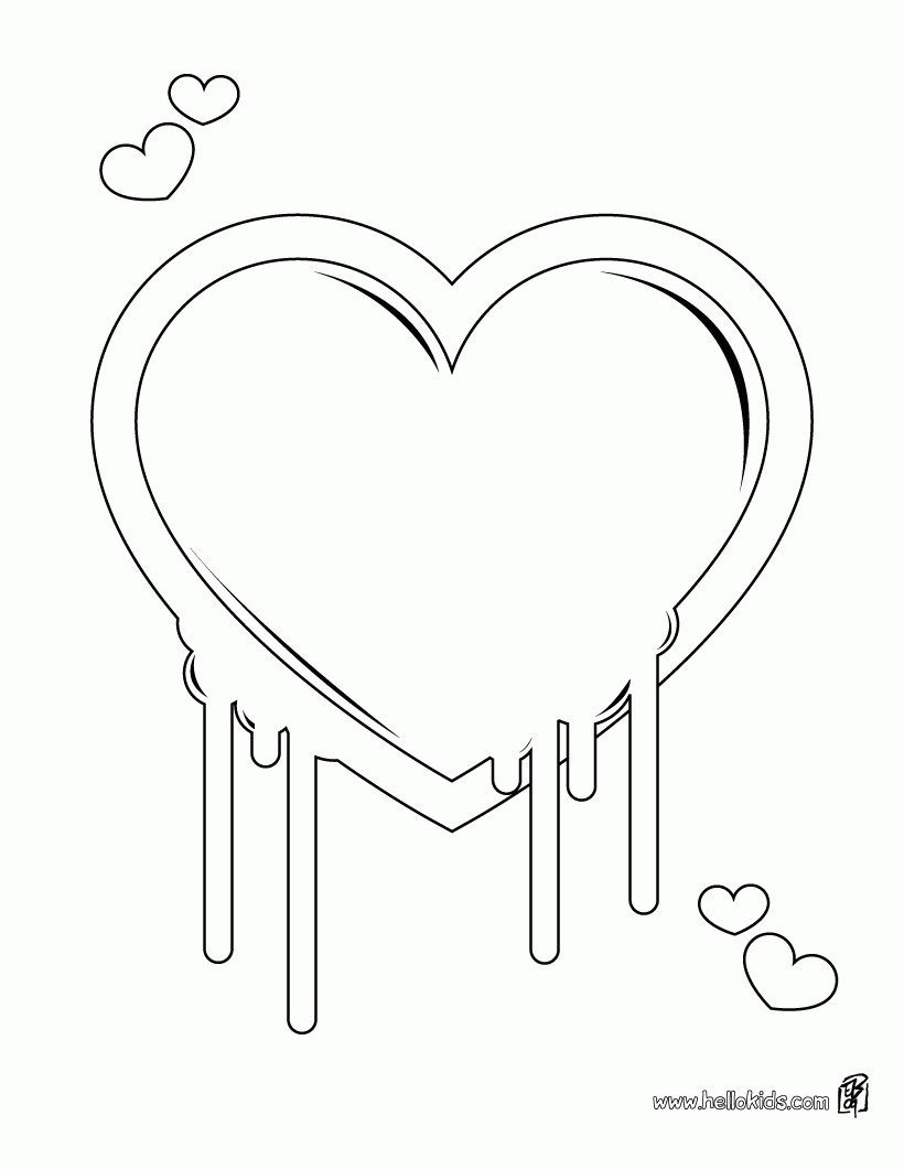 black melting heart drawing - Clip Art Library