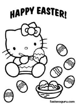 Printable Easter Hello Kitty Coloring Pages - Free Kids Coloring Pages  Printable
