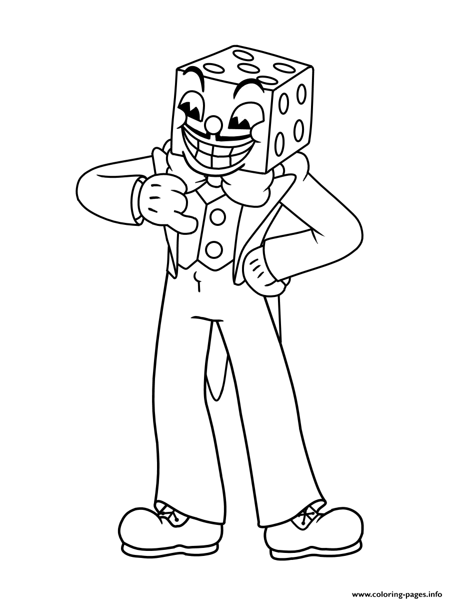 Cuphead King Dice Boss Coloring Pages Printable