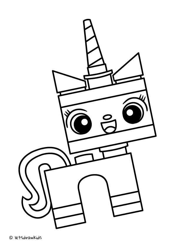 Coloring page for kids - LEGO UNIKITTY http://letsdrawkids.com ...