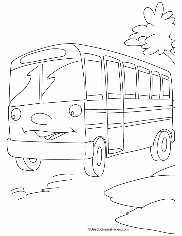 This bus is waiting for the riders coloring pages | Download Free ...