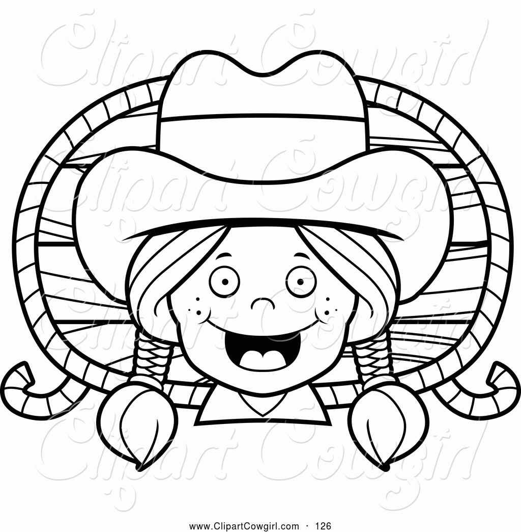 Royalty Free Stock Cowgirl Designs of Printable Coloring Pages