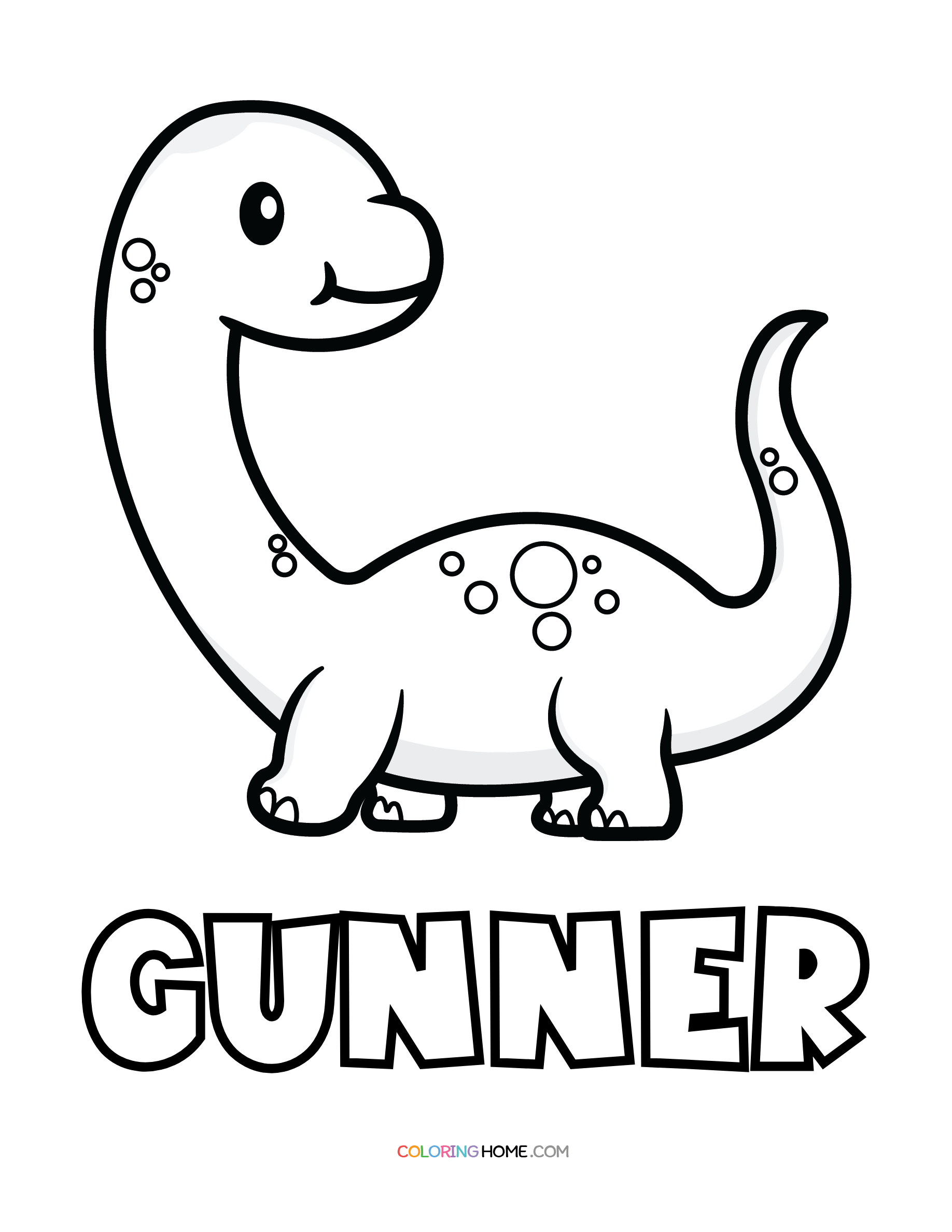 Gunner dinosaur coloring page