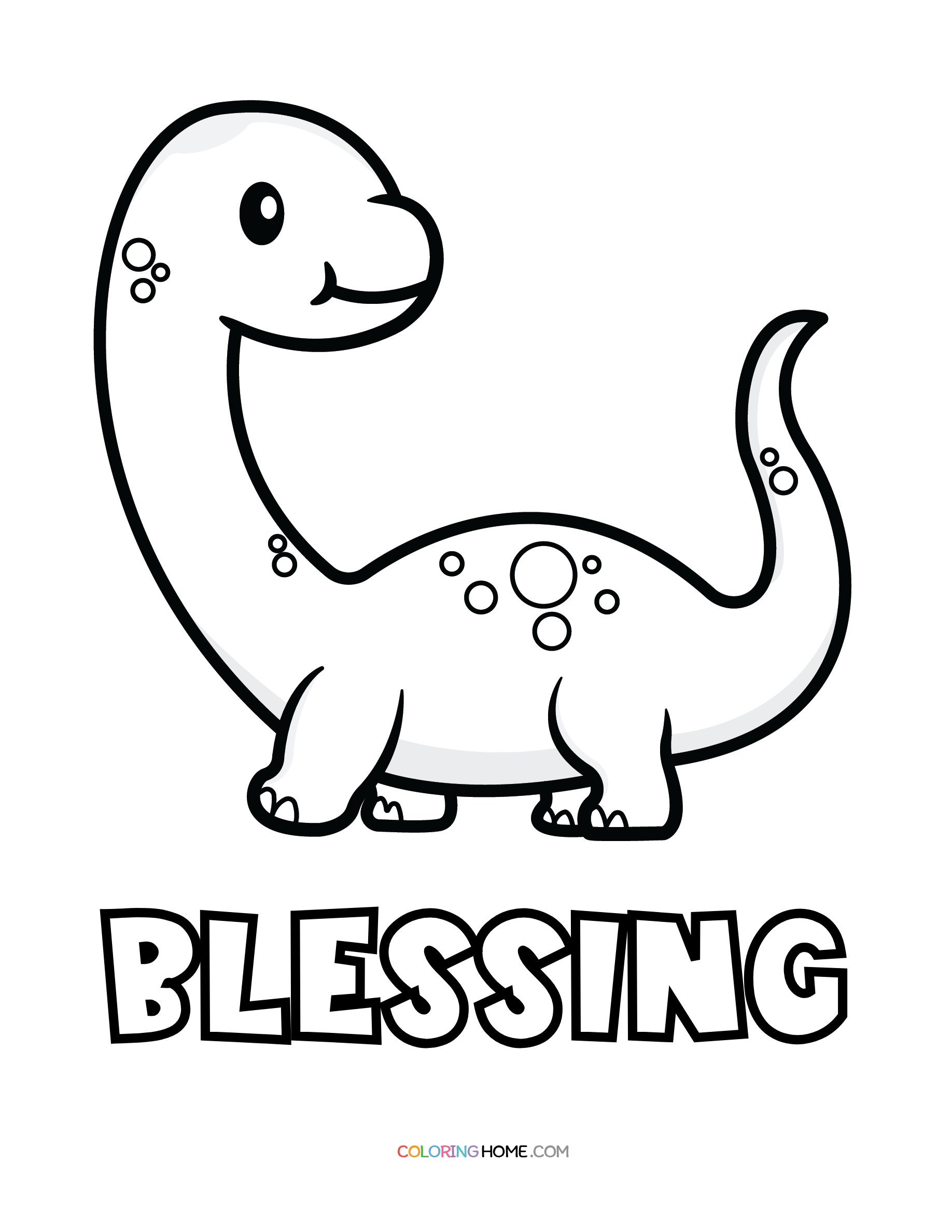 Blessing dinosaur coloring page