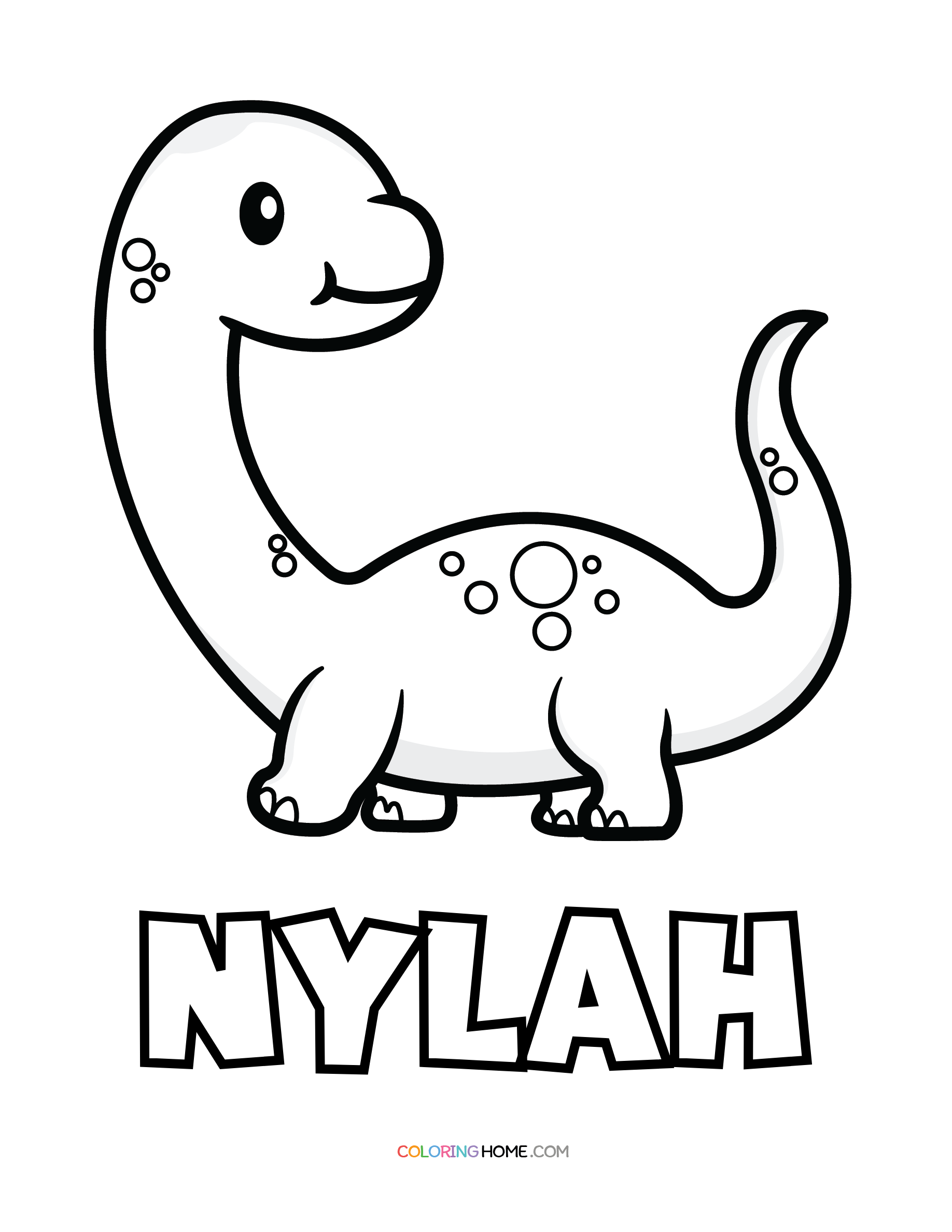 Nylah dinosaur coloring page