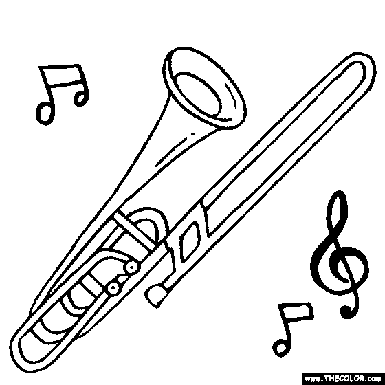 Bass Trombone Coloring Page | Trombone ...