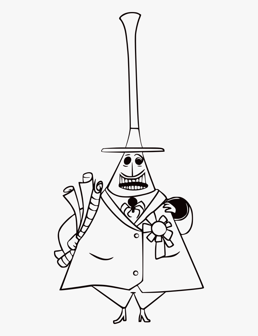 Nightmare Before Christmas Mayor Coloring Page, HD Png Download - kindpng
