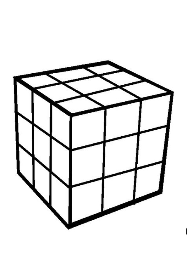 Coloring Pages | Rubik's cube coloring sheet for kids