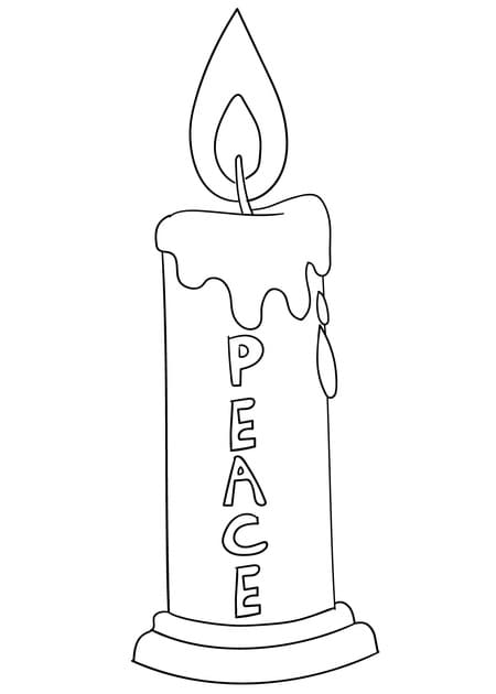 Candle of Peace Coloring Page - Free Printable Coloring Pages for Kids