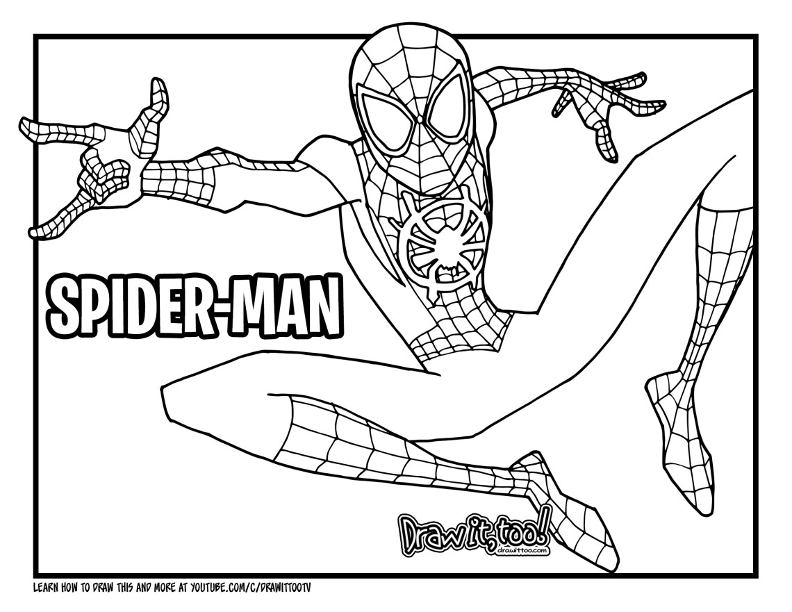 How to Draw MILES MORALES SPIDER-MAN (Into the Spider-Verse) Drawing  Tutorial - Draw it, Too!