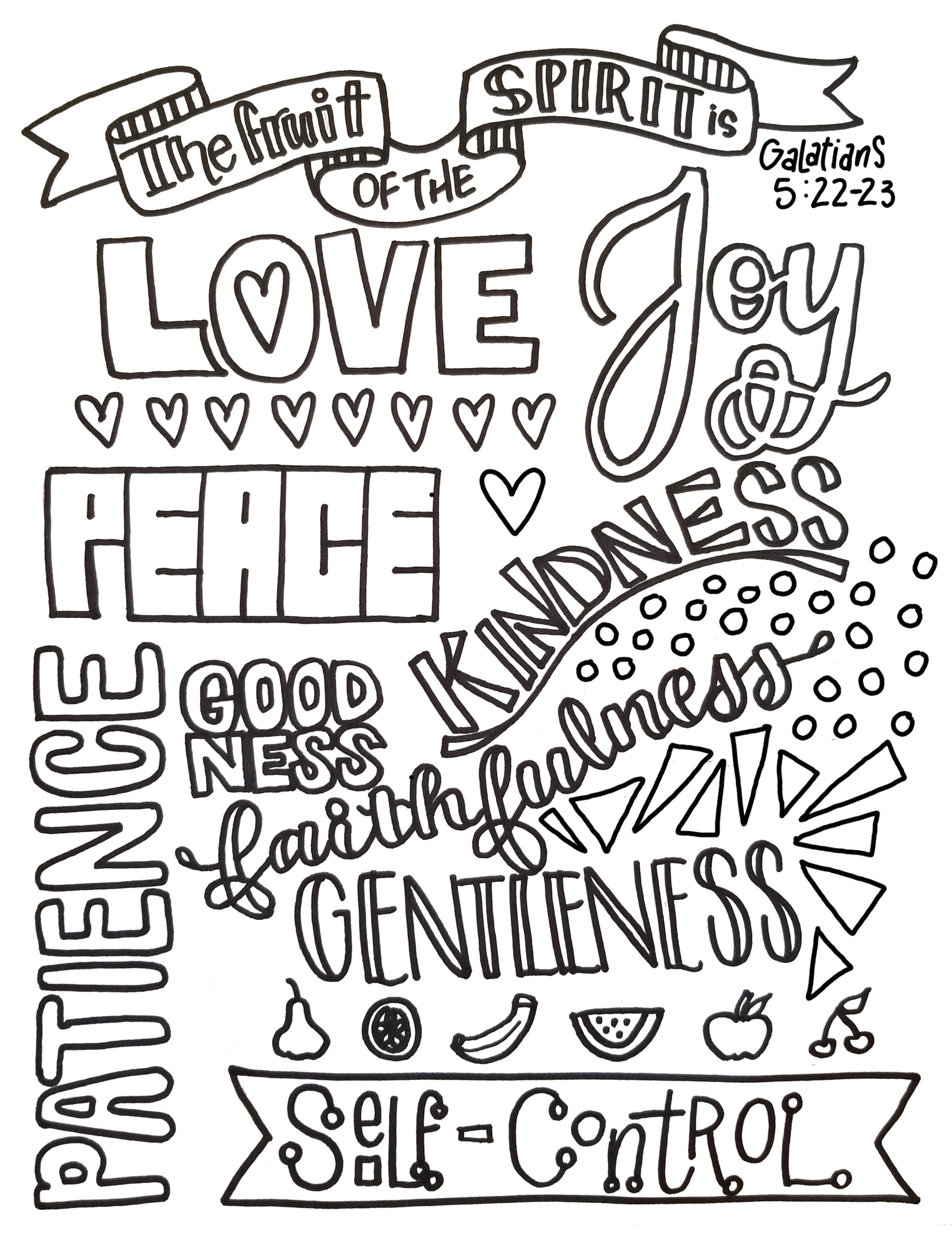 Fruit of the Spirit Coloring Page - Lutheran Homeschool