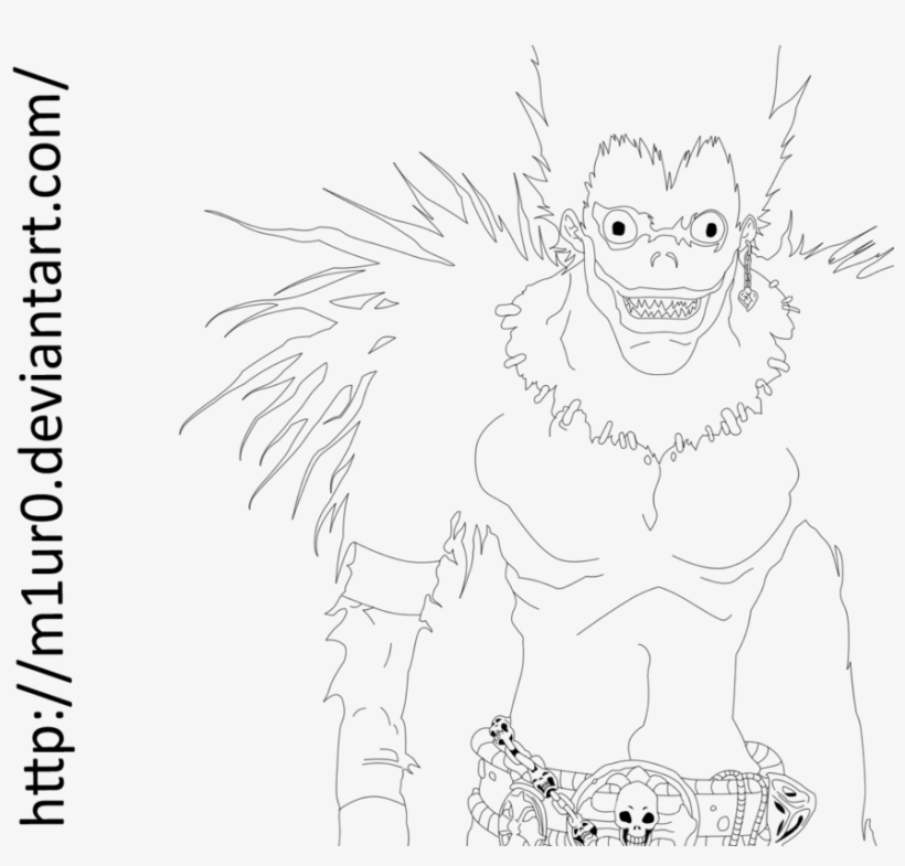 Death Note Coloring Pages - Ryuk Lineart Death Note - 1006x794 PNG Download  - PNGkit