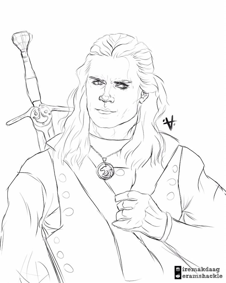 Henry Cavill as Geralt of Rivia by me, digital, WIP. : r/thewitcher3