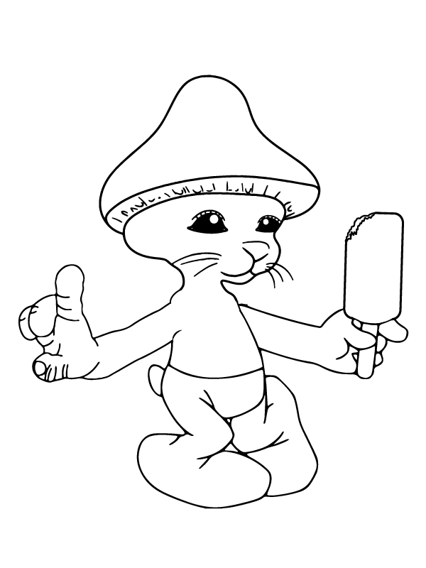 Eating Smurf Cat Coloring Page - Free Printable Coloring Pages for Kids
