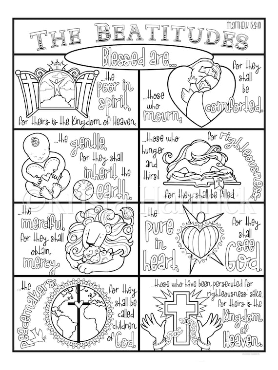 The Beatitudes Coloring Page in Three ...