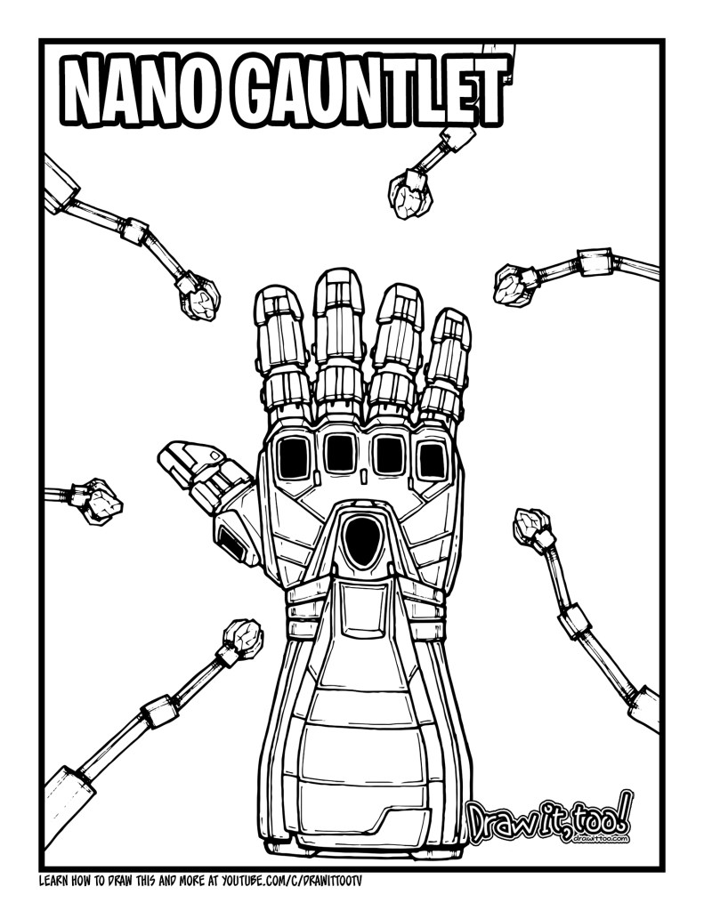 How to Draw the NANO GAUNTLET (Avengers: Endgame) Drawing Tutorial - Draw  it, Too!