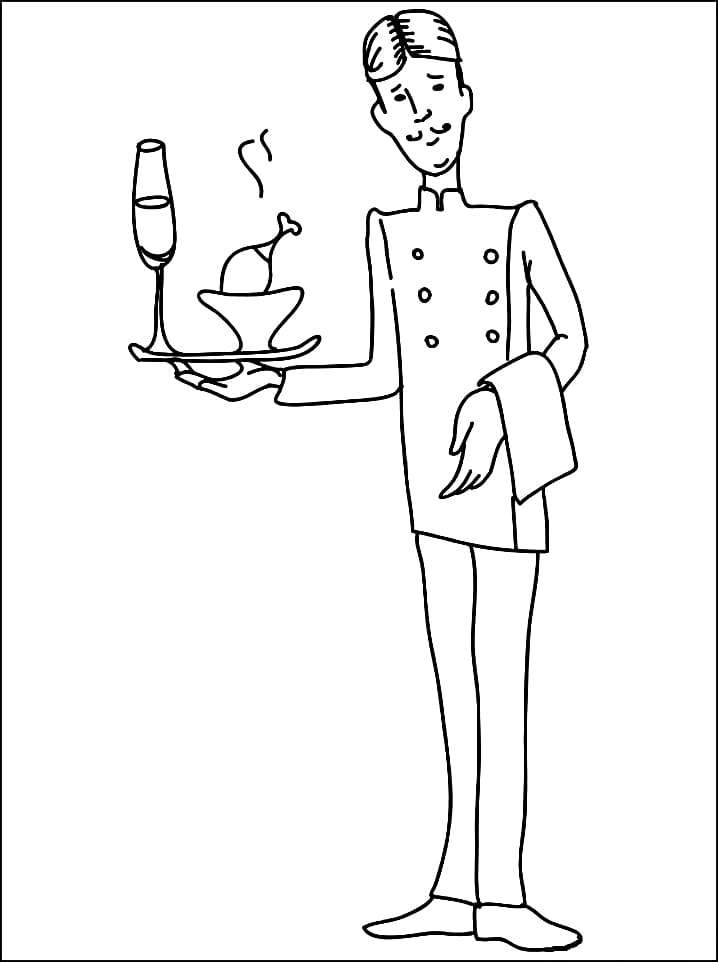 Waiter 2 Coloring Page - Free Printable Coloring Pages for Kids