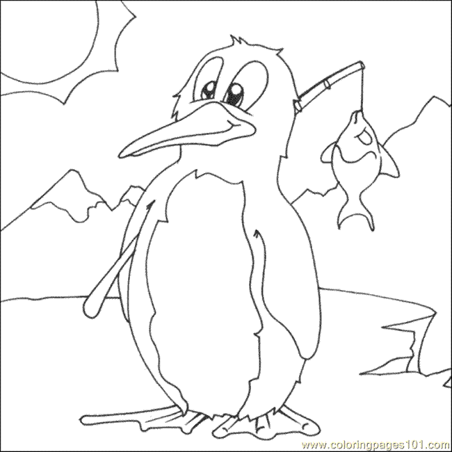 Penguin Fishing Coloring Page for Kids - Free Penguins Printable Coloring  Pages Online for Kids - ColoringPages101.com | Coloring Pages for Kids