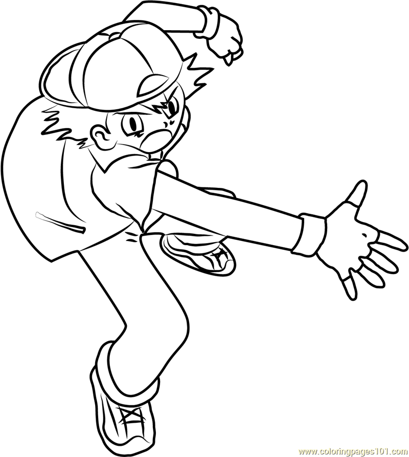 Ash throwing a Pokeball Coloring Page for Kids - Free Ash Ketchum Printable Coloring  Pages Online for Kids - ColoringPages101.com | Coloring Pages for Kids