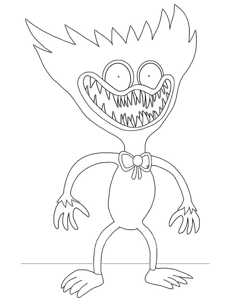 Scary Huggy Wuggy Coloring Page - Free Printable Coloring Pages for Kids