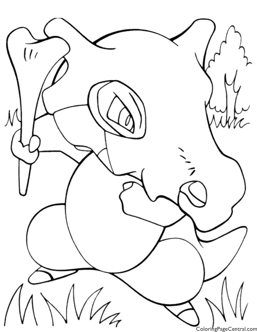 Pokemon - Cubone Coloring Page 01 | Coloring Page Central
