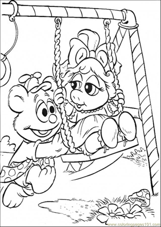 The Baby Swings Coloring Page for Kids - Free Muppet Babies Printable Coloring  Pages Online for Kids - ColoringPages101.com | Coloring Pages for Kids