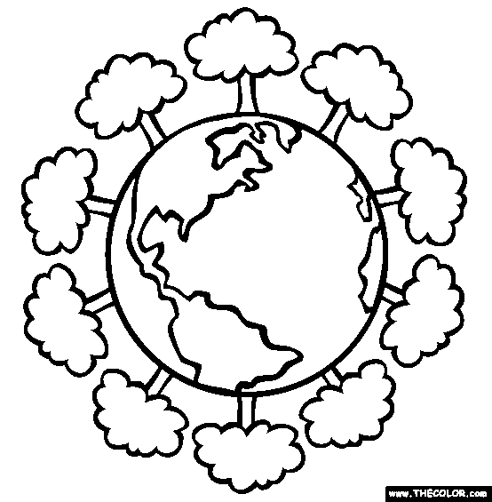 Green Earth Coloring Page | Free Green Earth Online Coloring