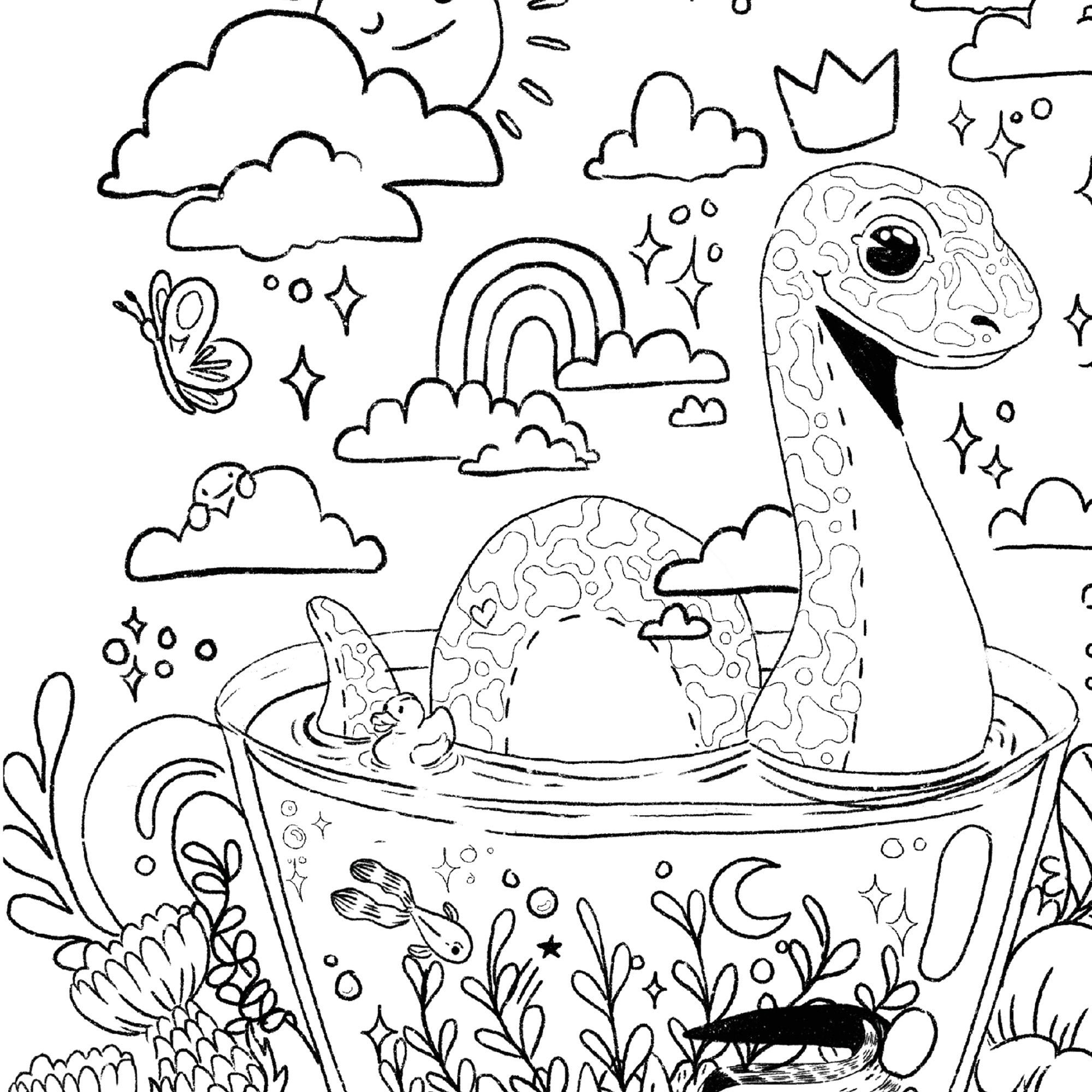 Cryptid Coloring Printable Pages Mothman the Loch Ness - Etsy