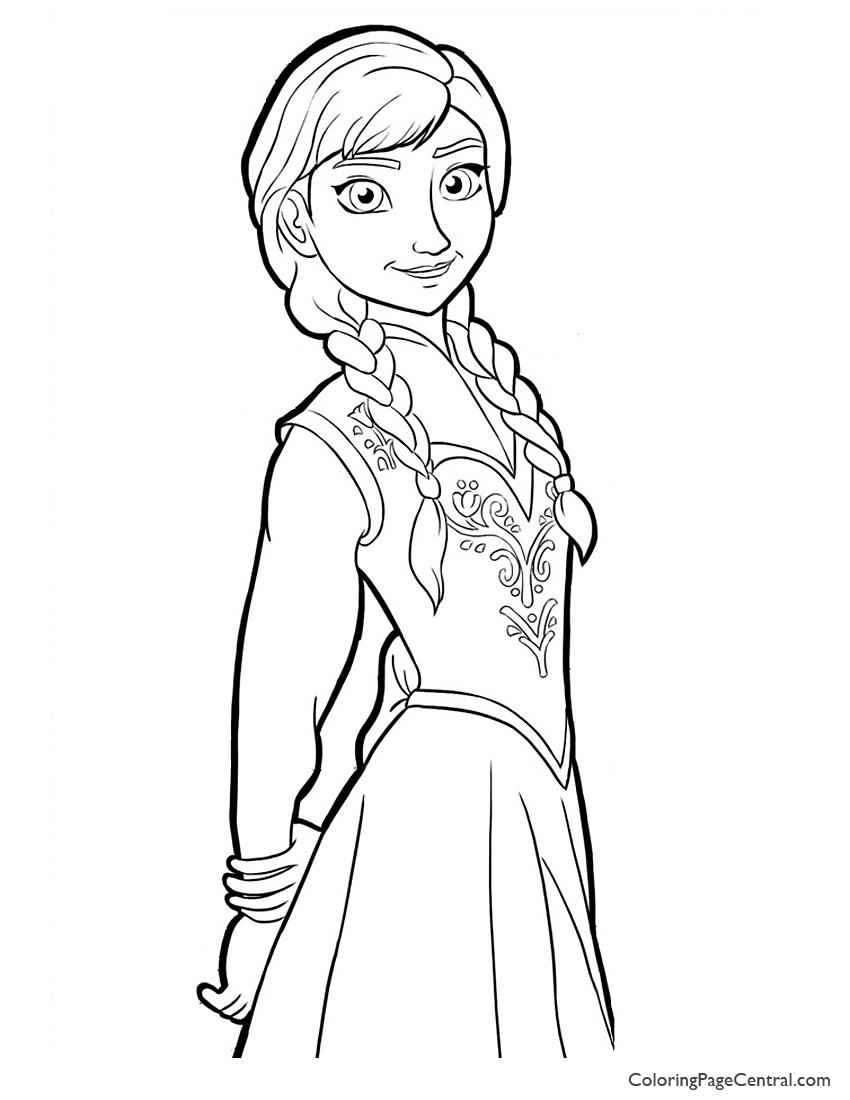 Frozen - Anna 02 Coloring Page | Coloring Page Central