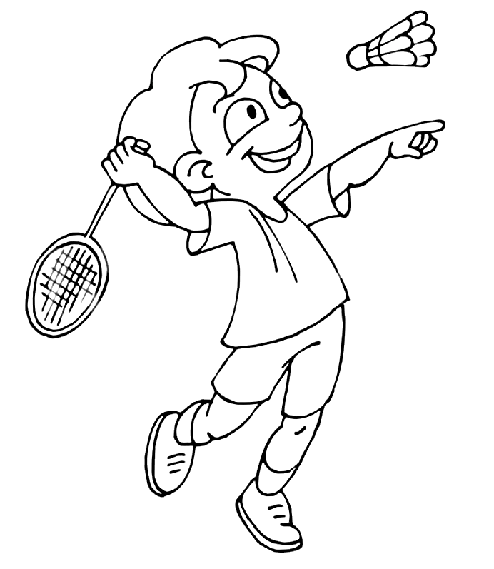 Cute Girl Playing Badminton Coloring Pages - Badminton Coloring Pages - Coloring  Pages For Kids And Adults