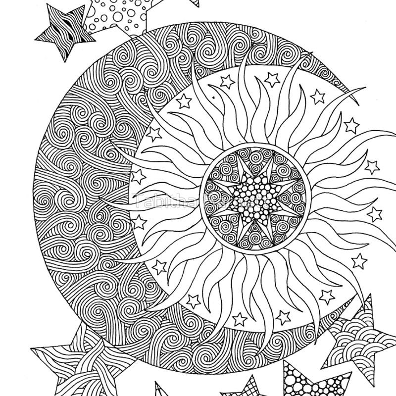 Sol, luna y estrellas enredados | Cuaderno de espiral | Moon ...
