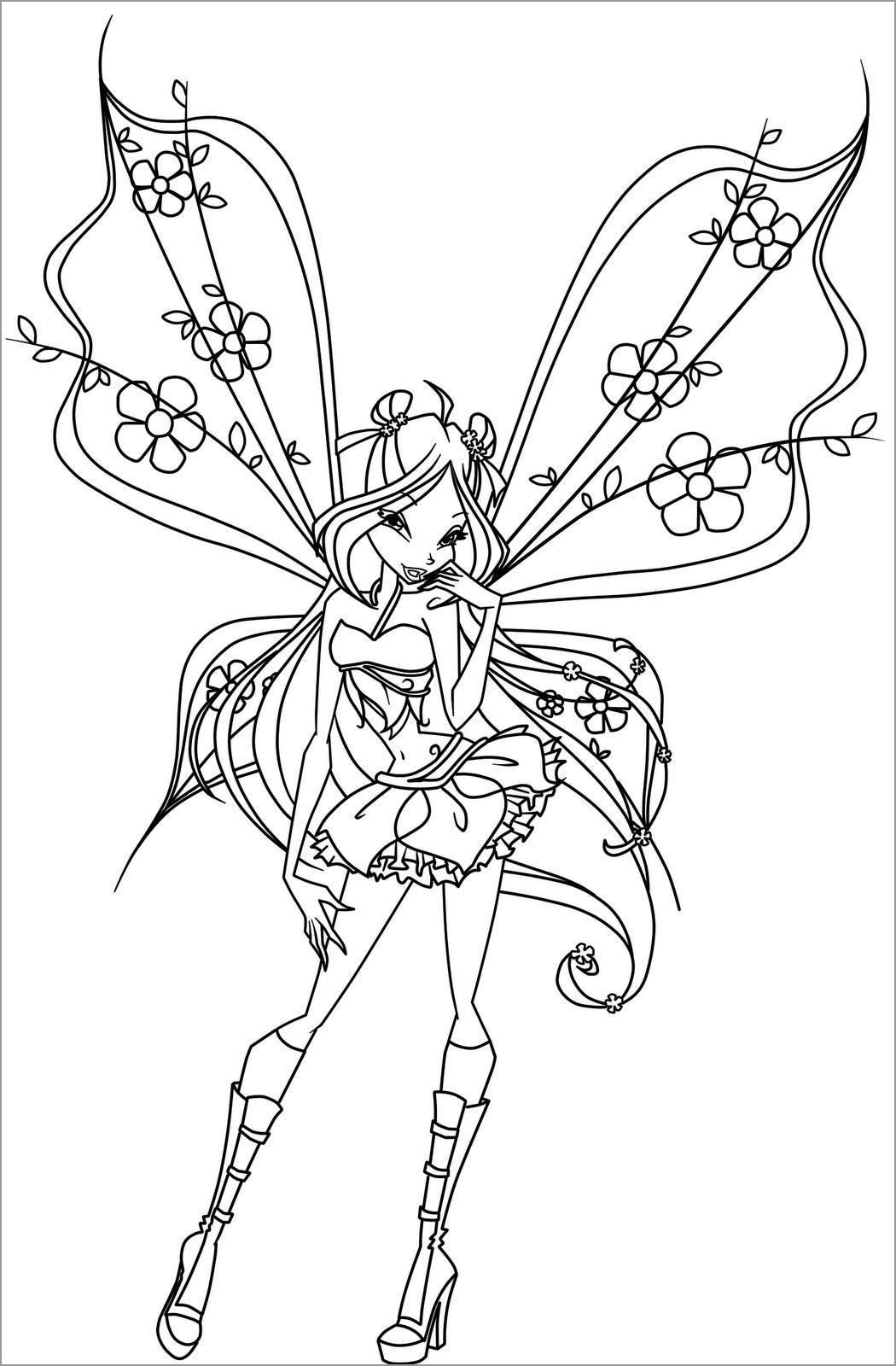 Fairy Winx Club Fairy Coloring Page - ColoringBay