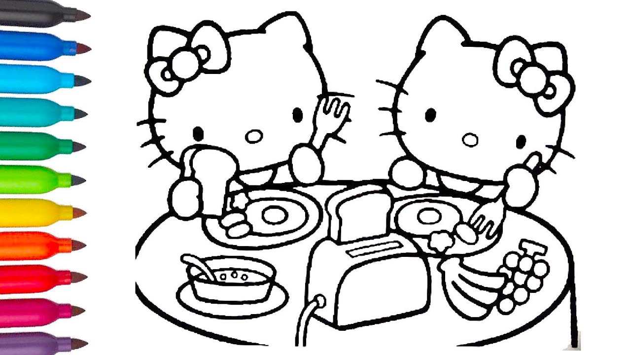 Hello Kitty Lunch Time | Coloring Pages for Kids. | Хэлоу Китти на ...