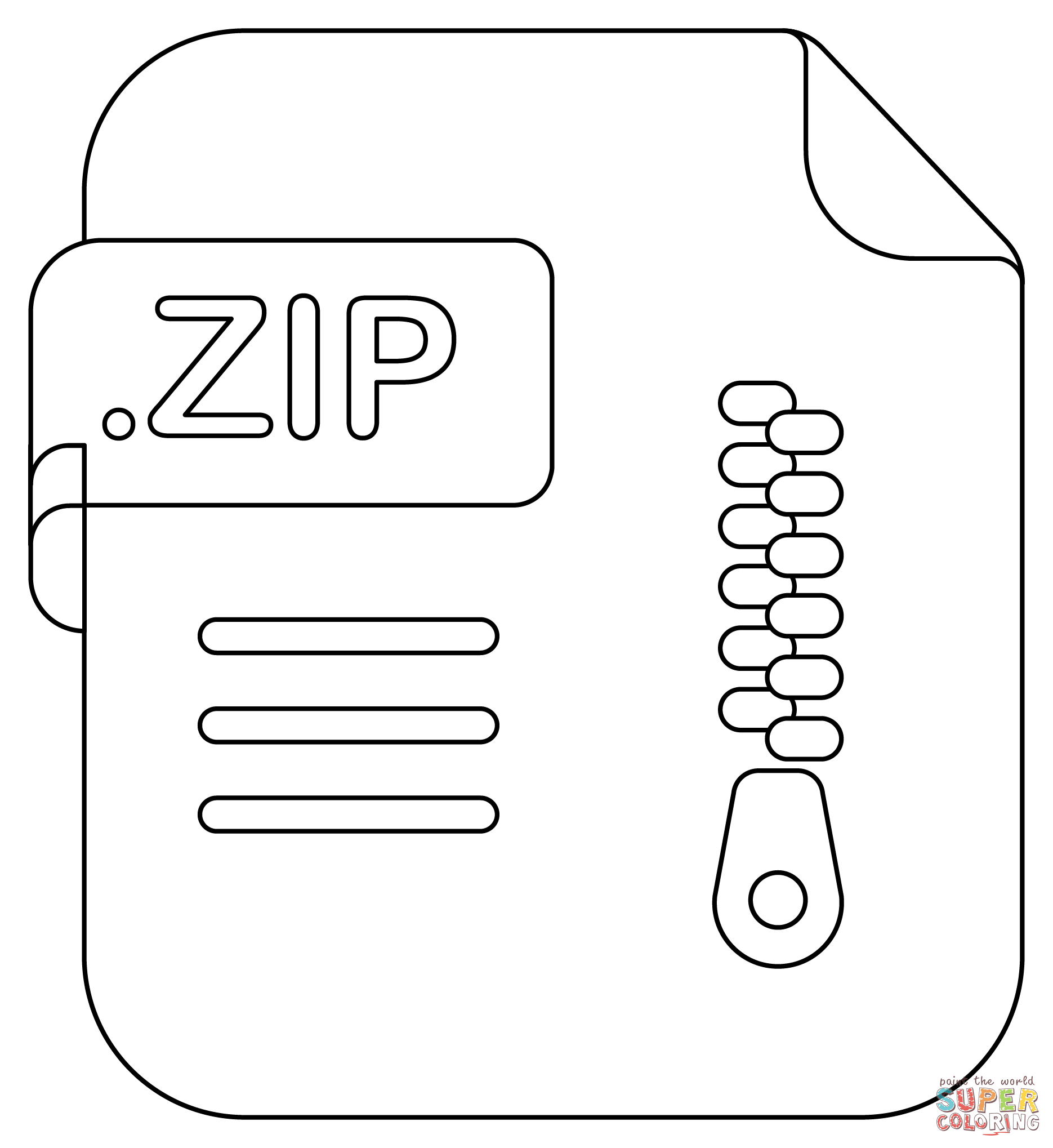 Zip coloring page | Free Printable ...