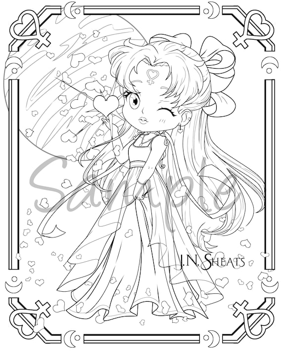 Single Coloring Page Download for Adults Sailor Princess | Etsy