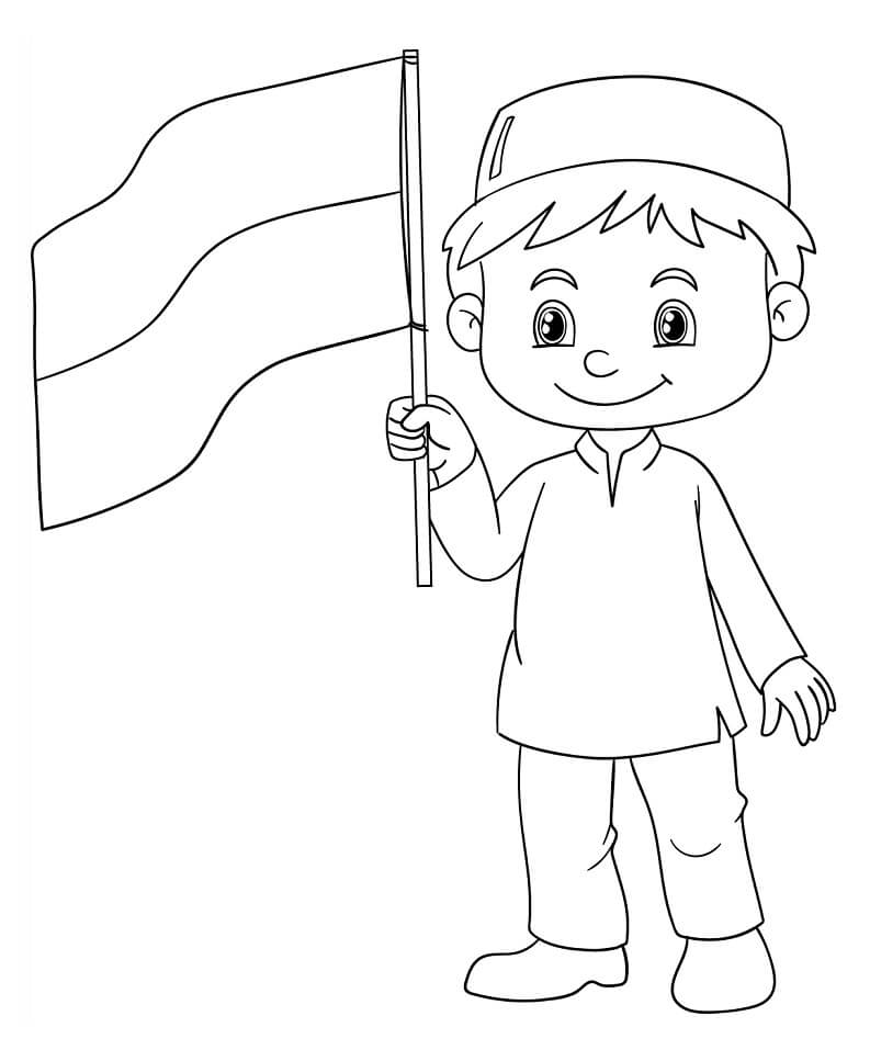 Indonesian Boy Coloring Page - Free Printable Coloring Pages for Kids