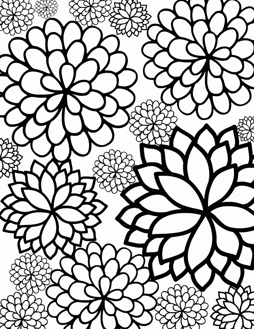 Geometric Flower - Coloring Pages for Kids and for Adults