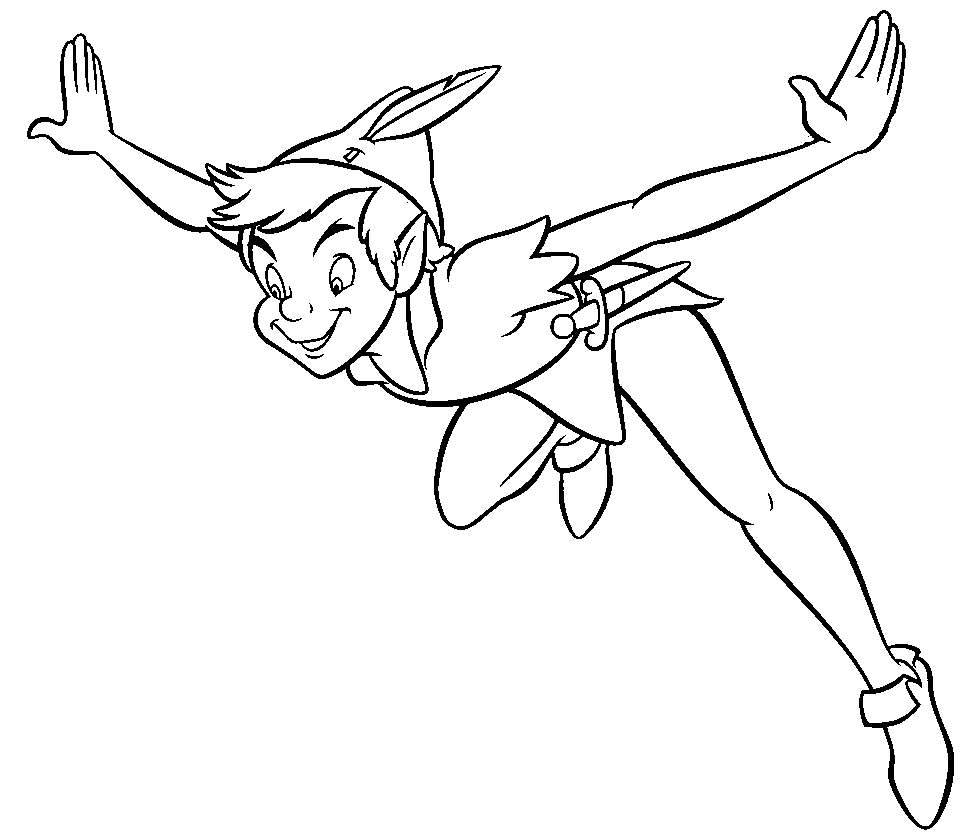 Peter Pan Fly colouring page | Kids Pages for free coloring and print